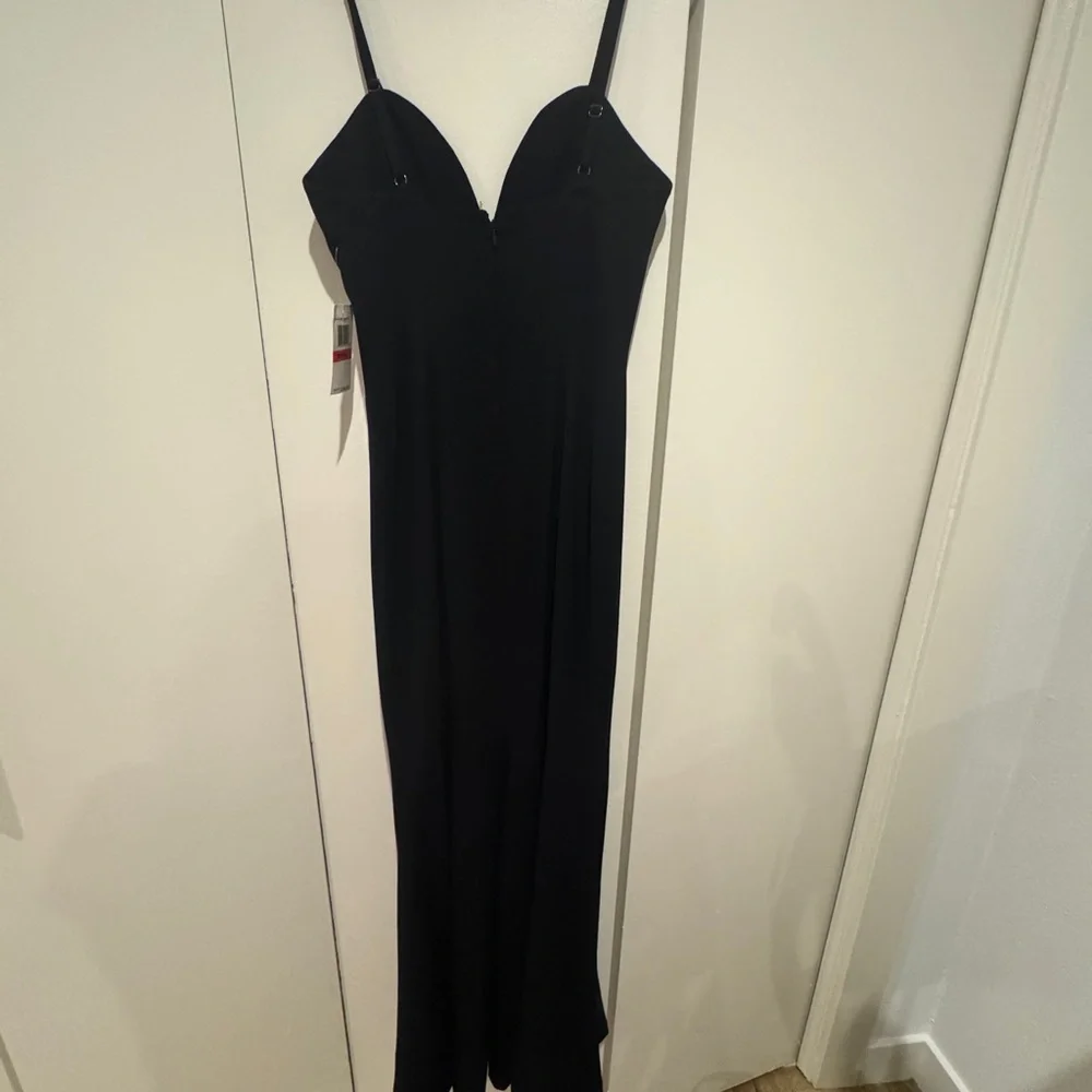 NWT Dress the Population Black Alejandra Plunge Gown XS